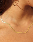 Bold Herringbone chain in 14k gold fill with lobster clasp, Luxe Chain - Token jewelry in Eau Claire, WI