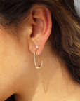 Chloe Hoops 14k gold fill on model