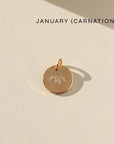 January birth flower charm in 14k gold fill
