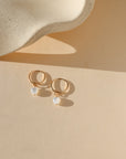 mother of pearl heart beads in 14k gold fill on simple 14k gold fill hoop earrings