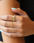 Model wearing 14k gold fill Cigar Band