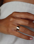 Model wearing 14k gold fill Luxe ring