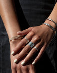 Model wearing 925 Sterling silver Cuff Ring