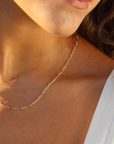 Model wearing 14k gold fill Callie chain