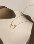 14k gold fill hammered pendant on a 14k gold fill dainty necklace chain