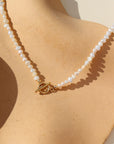 Lotus Pearl Toggle Necklace