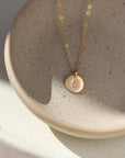Small Monogram Disc Necklace (5/16")