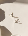 Tiny Moon Studs in sterling silver by Token Jewelry