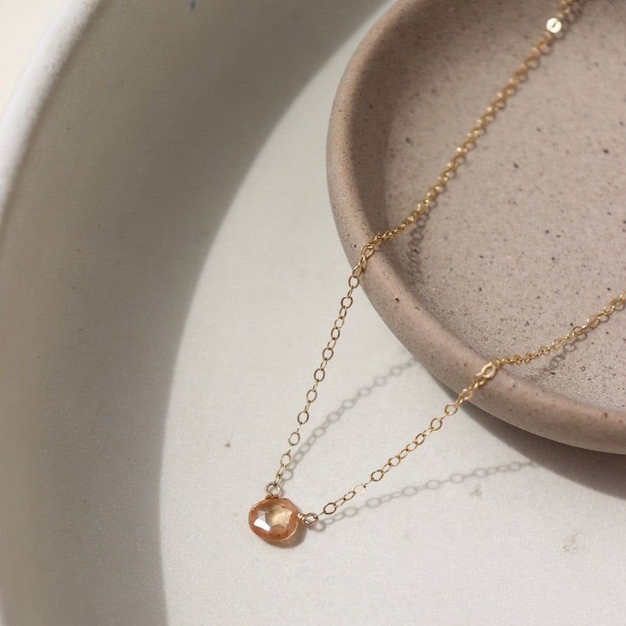 Peach Zircon Necklace