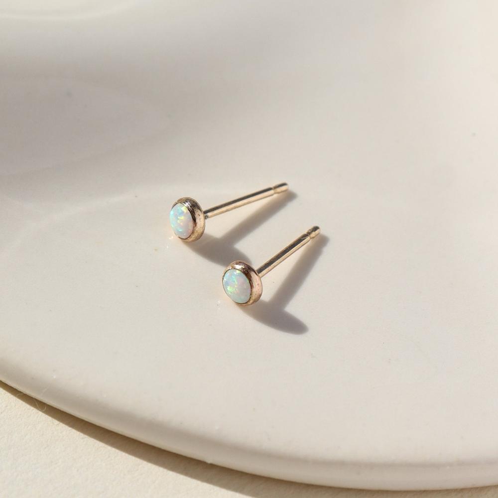 Petite opal studs