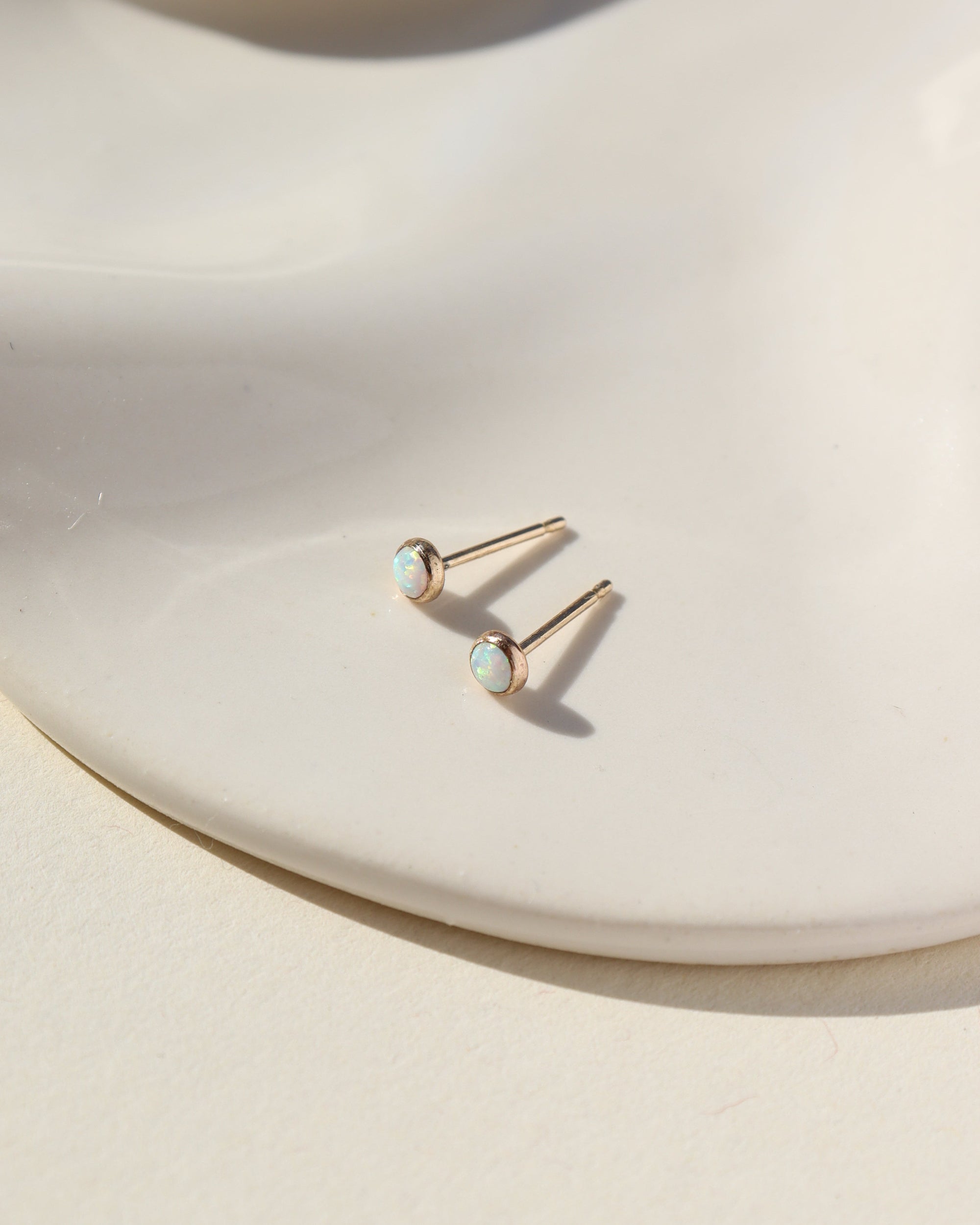 Petite opal studs