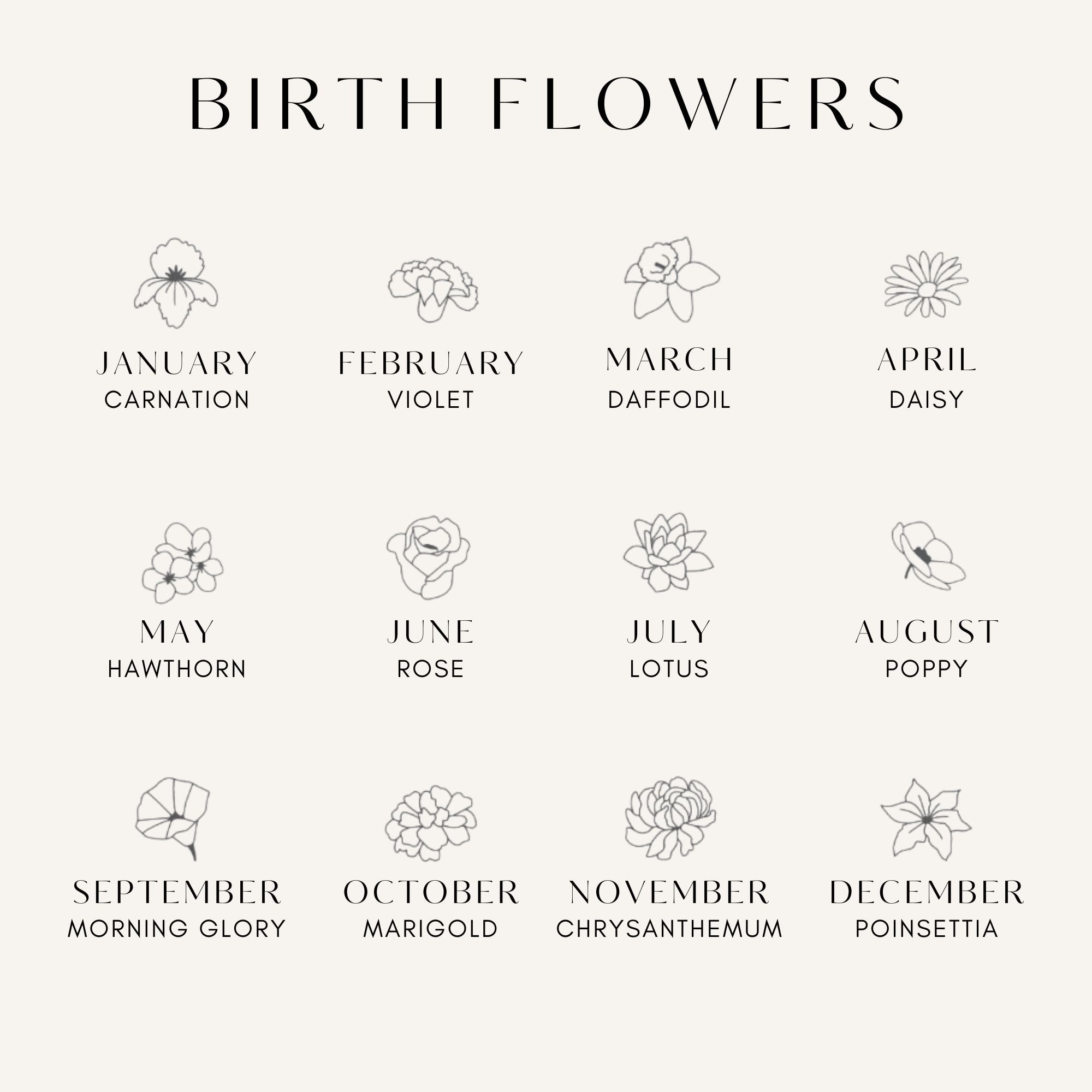 Birth Flower Bar Necklace