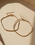 Form Hoops, Token Jewelry, 14k gold fill hoop earrings, handmade, made by hand, organic shaped hoops, earrings, hoop earrings 
