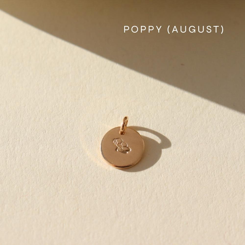 August birth flower charm in 14k gold fill