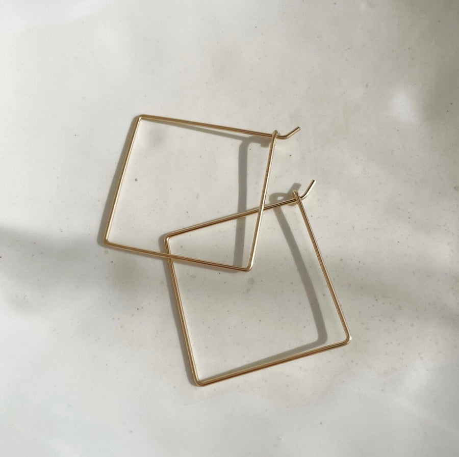 Square Hoops - Token Jewelry
