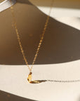 November Necklace — 14K gold fill or sterling silver necklace with a citrine marquise gemstone, November’s birthstone, lightweight and versatile for everyday wear.