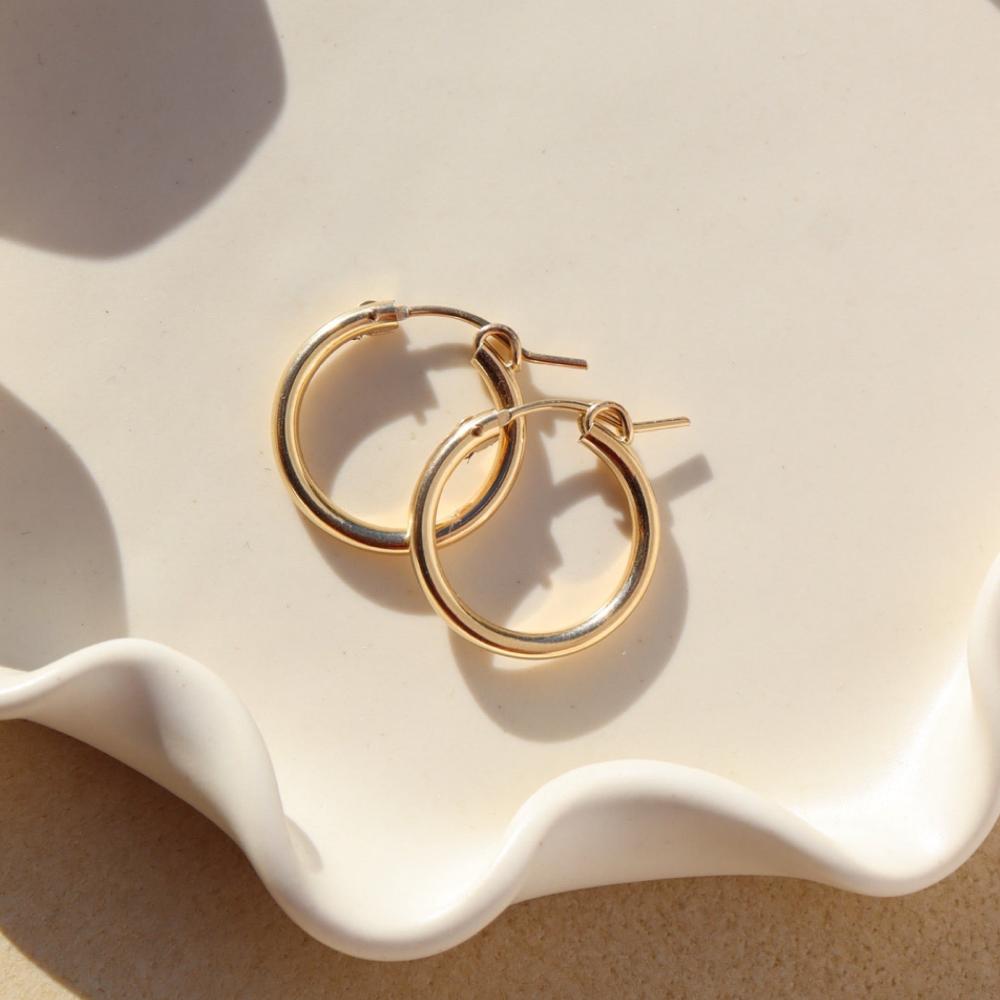 14k gold fill classic hoops 