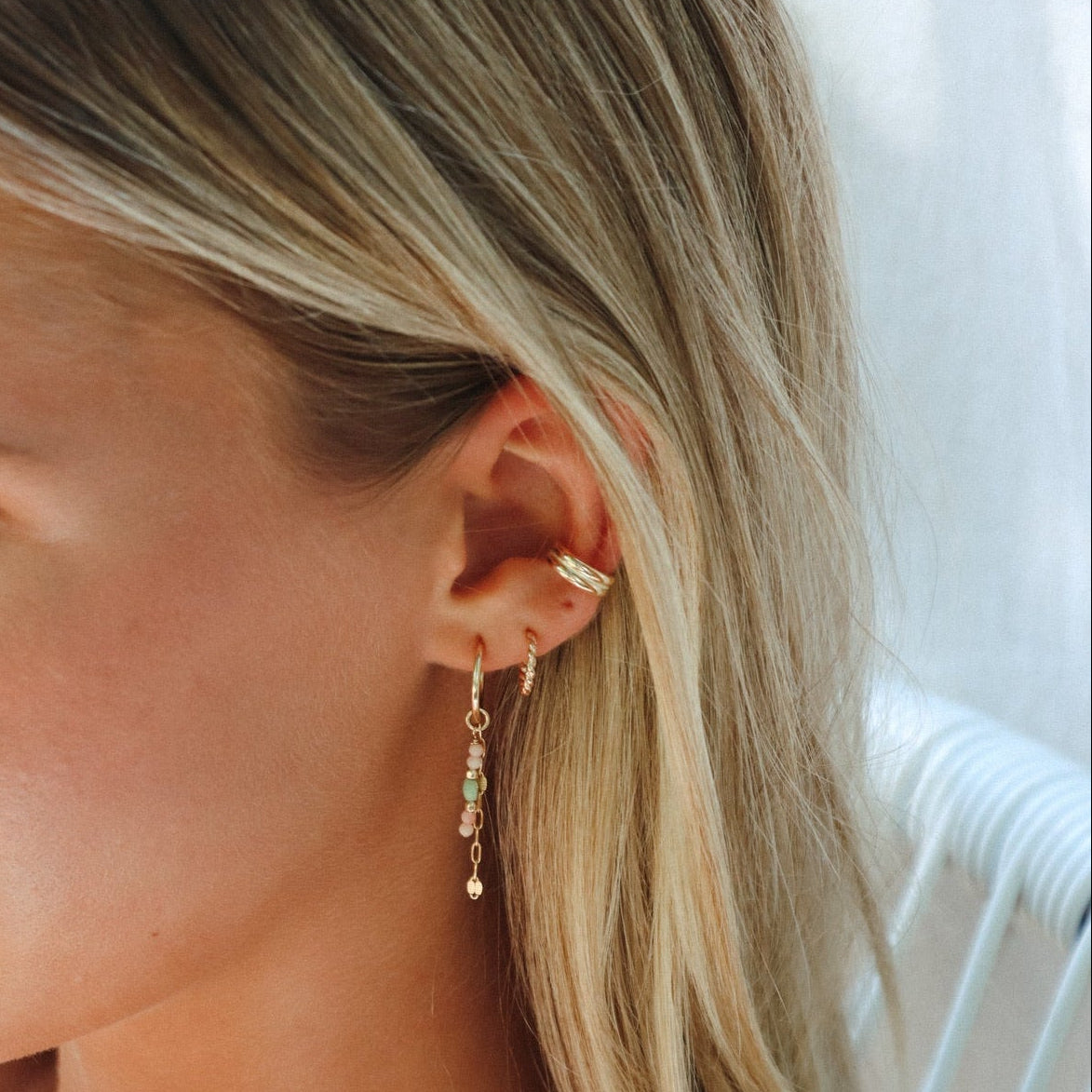 Coral Pixie Hoops