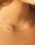 model wearing 14k gold fill cosette chain 