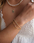 Model wearing 14k gold fill Emma Bracelet