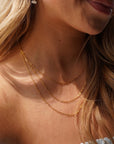 Model wearing 14k gold fill Cosette chain 