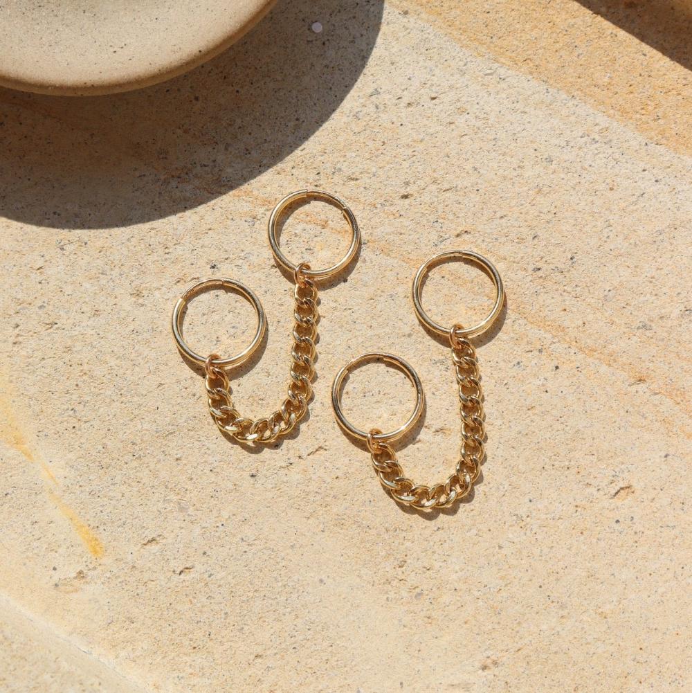 14k gold fill Demi Linked Hoops