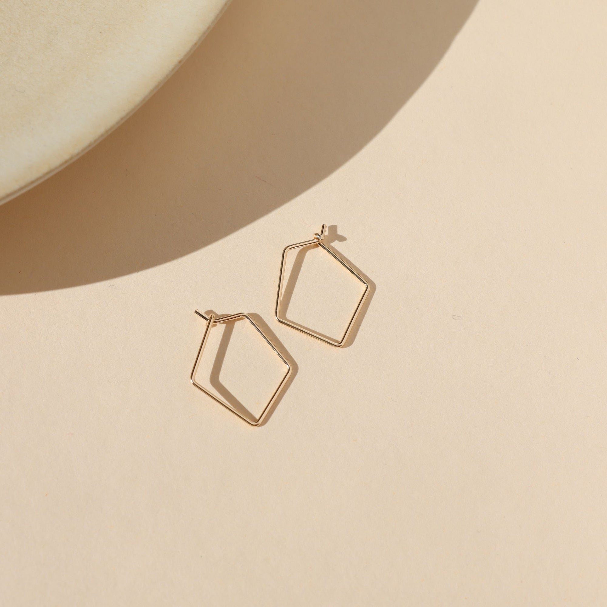 14k gold fill diamond shaped earrings