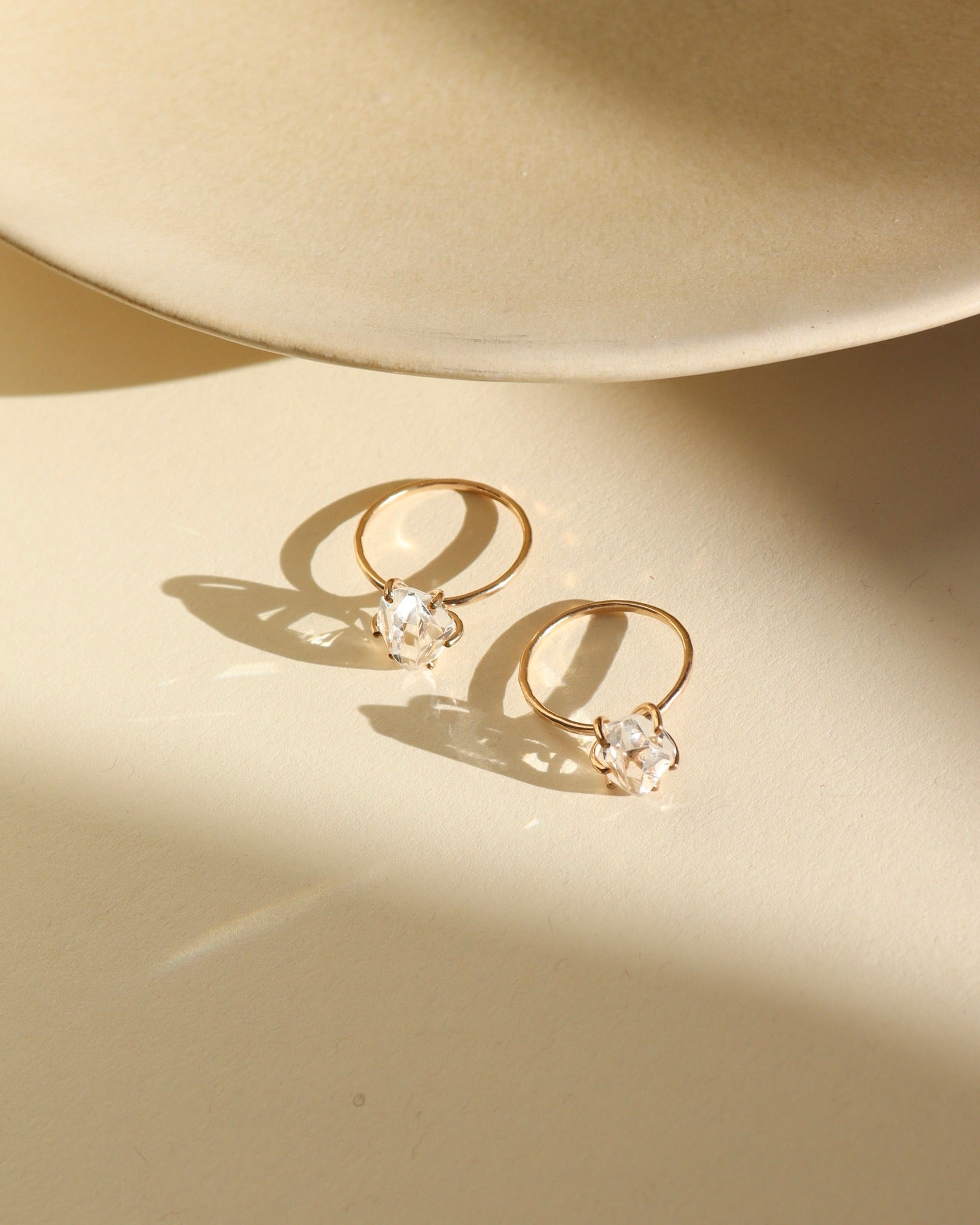 Herkimer Diamond Solitaire Ring