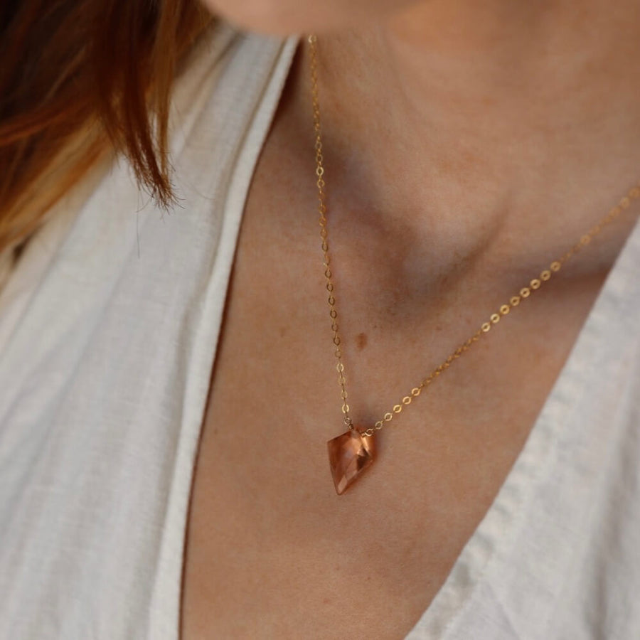 Champagne Quartz Necklace - Token Jewelry - Eau Claire Jewelry Store - Local Jewelry - Jewelry Gift - Women's Fashion - Handmade jewelry - Sterling Silver Jewelry - Gold filled jewelry - Jewelry store near me 