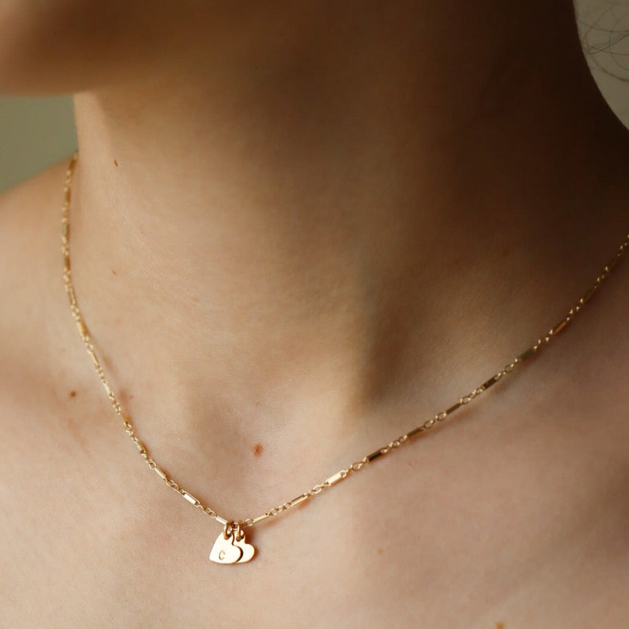 Lennon Heart Necklace with Bar + Link Chain