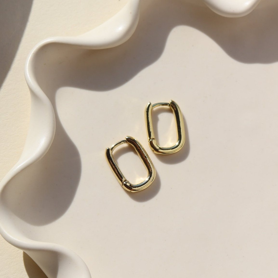 Diana Huggies - Token Jewelry. Chunky rectangular hoops