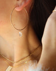 prism herkimer hoop earrings, gemstone earrings