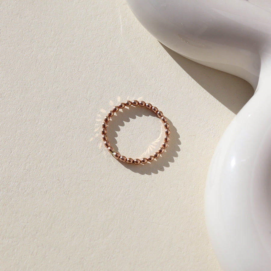 rose gold sequin ring | handmade by Token Jewelry in Eau Claire, Wisconsin