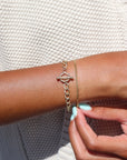 Model wearing 14k gold fill Delaney Bracelet