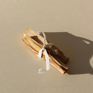 palo Santo sticks lying on a sunlit tabletop