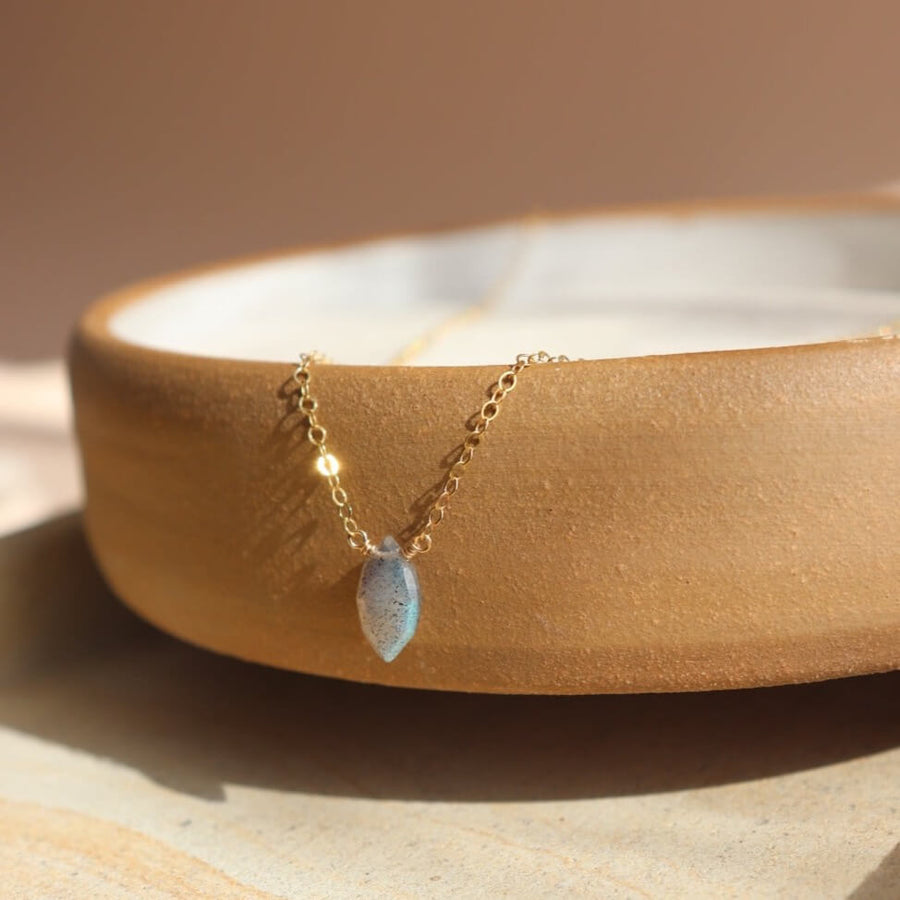 Marquise Necklace - Token Jewelry - eau claire jewelry store near me - handmade jewelry - minimalist jewelry - 14k gold filled necklaces - sterling silver necklaces - gemstone necklaces