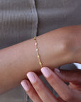 Model wearing 14k gold fill Sylvie bracelet