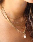 14k gold fill Luxe Herringbone chain paired with other 14k gold fill chains