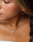 Model wearing 14k gold fill Necklace