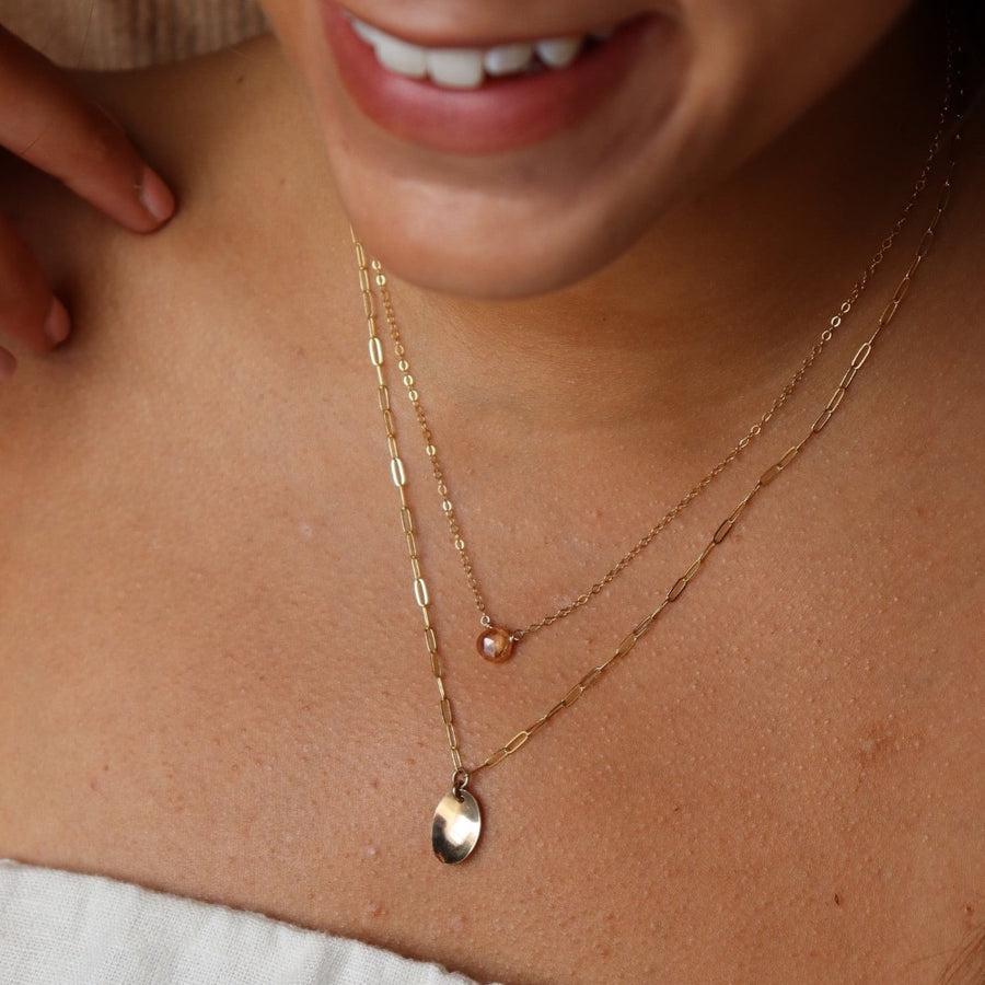 Peach Zircon Necklace