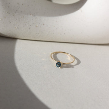 London Blue Topaz Solitaire Ring in 14k Gold