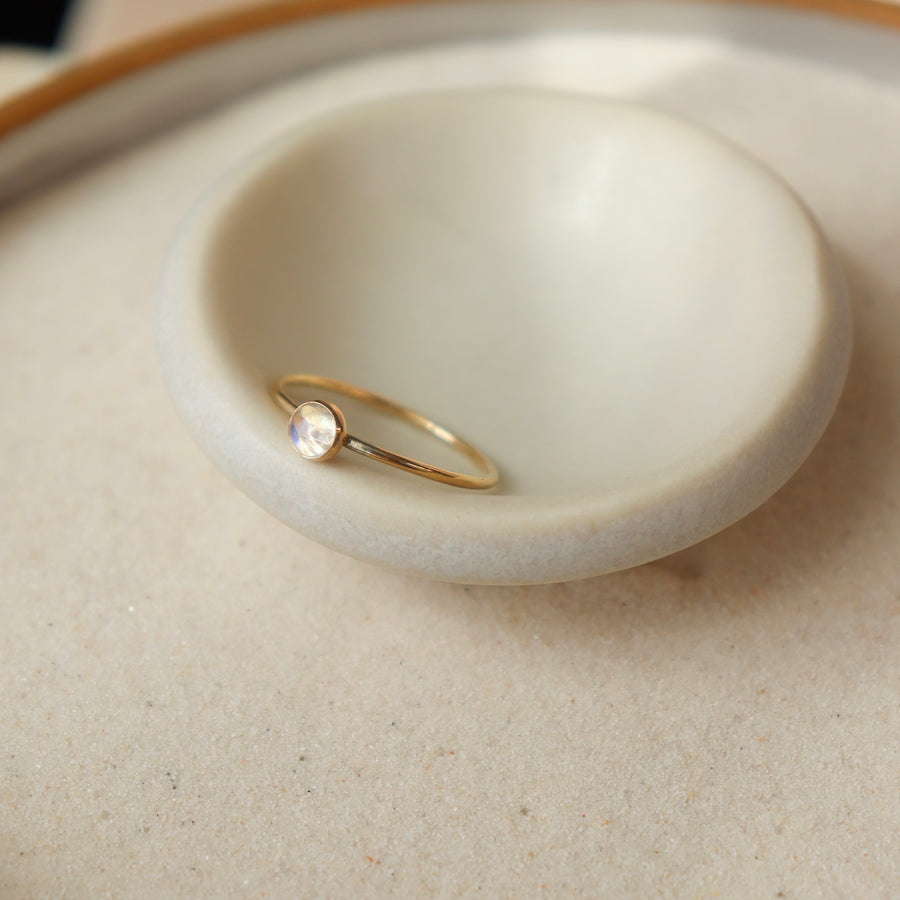 Moonstone Ring Sterling Silver or 14k Gold Fill. Token Jewelry, handmade, hypoallergenic and waterproof.