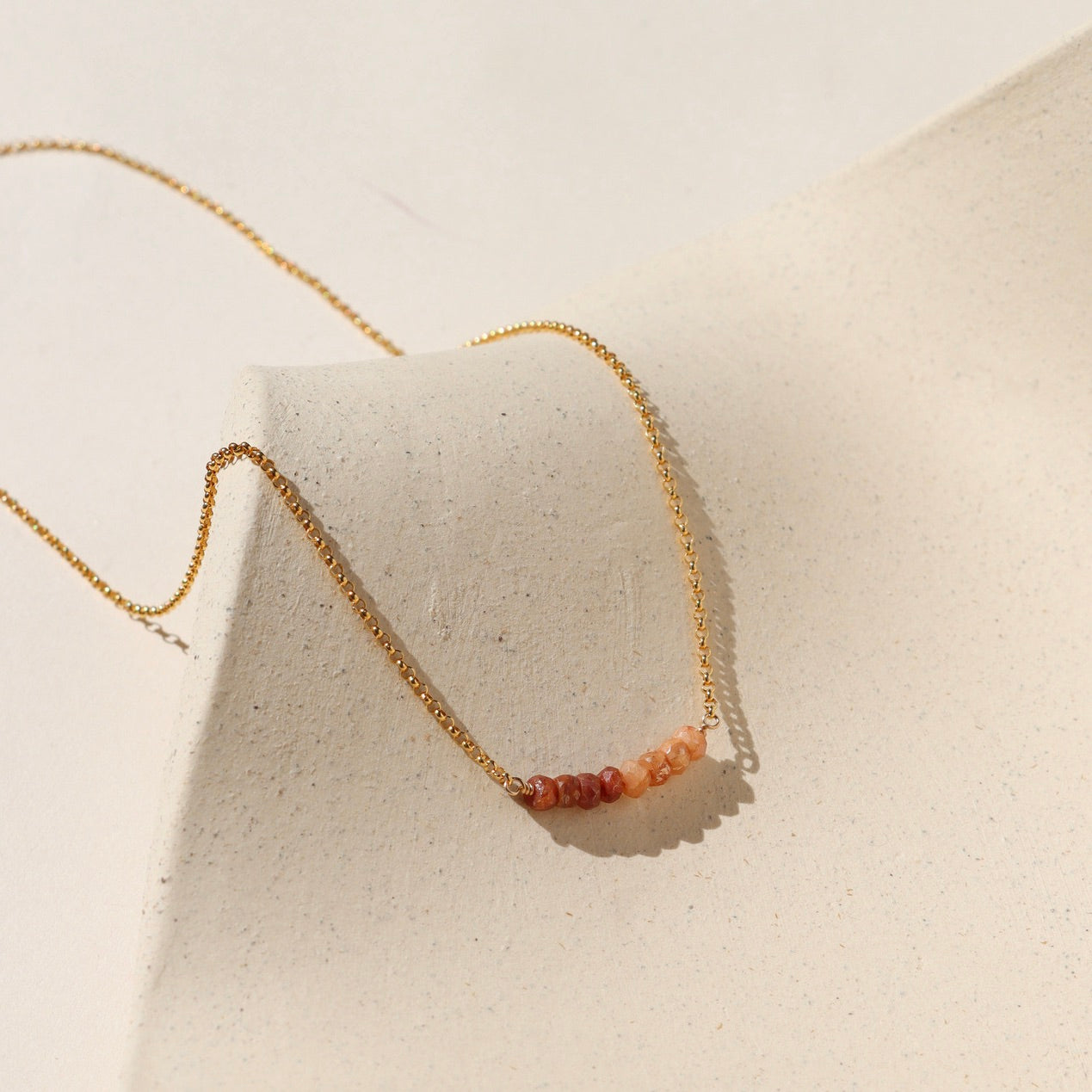 14k gold fill chain with vibrant topaz stones wrapped on 