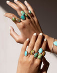 Model Wearing Turquoise Nomad Ring. 