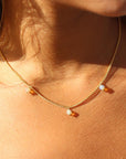 Model wearing Gold Fill Siri Necklace