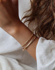 Model_wearing_Roen_Bracelet in 14k gold fill