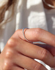 Model wearing Sterling silver summit ring 