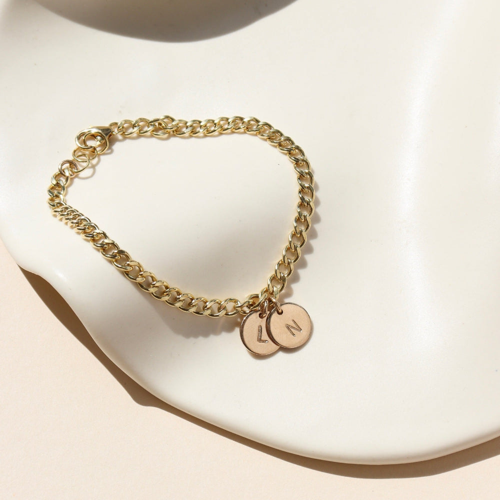 Modern Muse Initial Bracelet in 14k Gold Fill