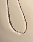 beaded pearl necklace with 14k gold fill accent beads