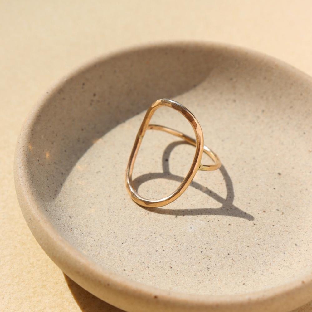 Olivia Ring - Token Jewelry - Oblong oval shape ring - 14k gold fill or sterling silver - locally handmade in our Eau Claire, WI studio